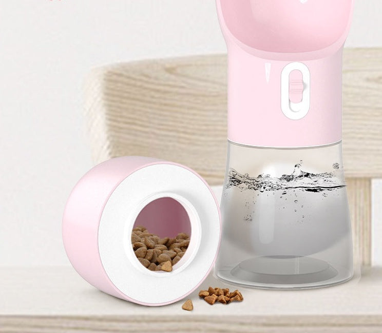 Portable Dog Water Bottle & Food Dispenser for Travel