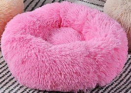 Calming Plush Donut Pet Bed for Small Dogs & Cats