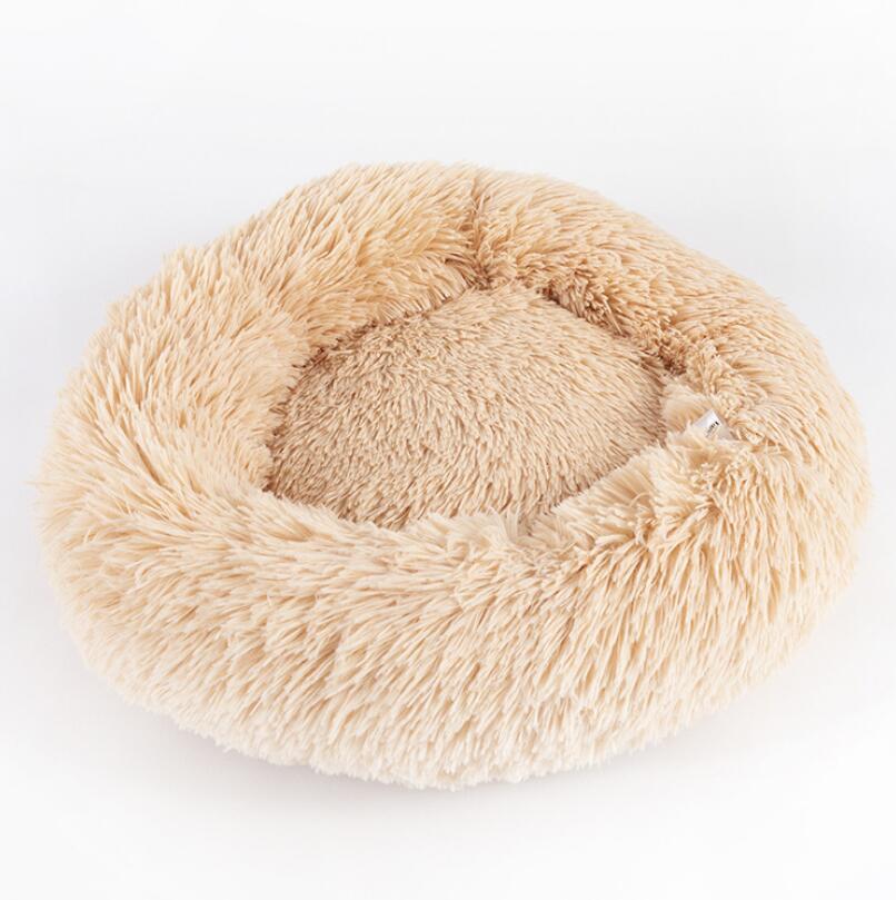 Calming Plush Donut Pet Bed for Small Dogs & Cats