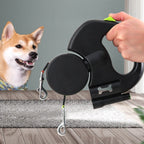 Retractable Dual Dog Leash with Reflective & LED Light Design
