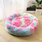 Calming Plush Donut Pet Bed for Small Dogs & Cats