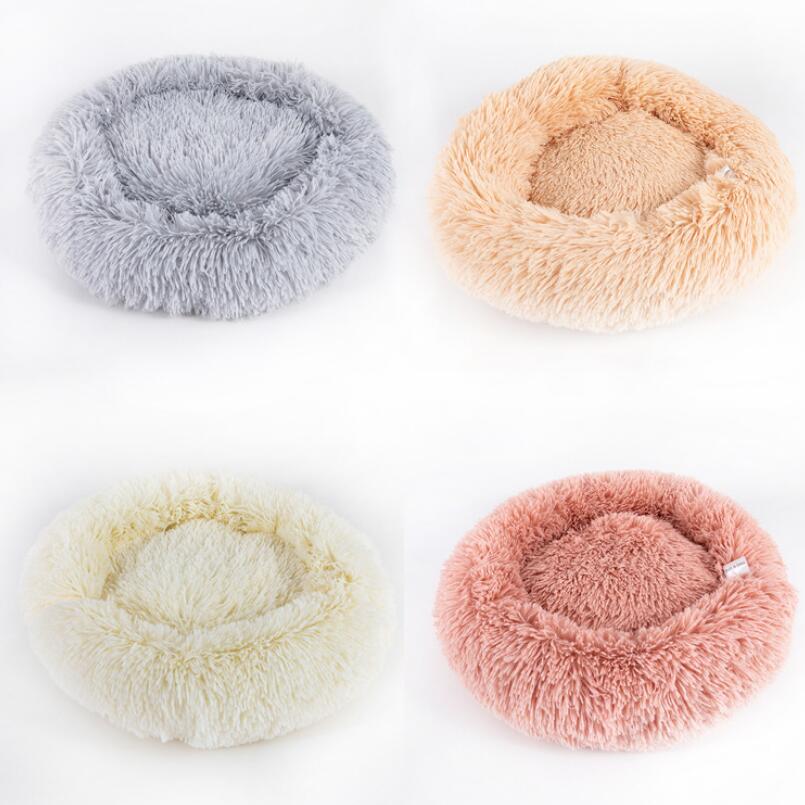 Calming Plush Donut Pet Bed for Small Dogs & Cats