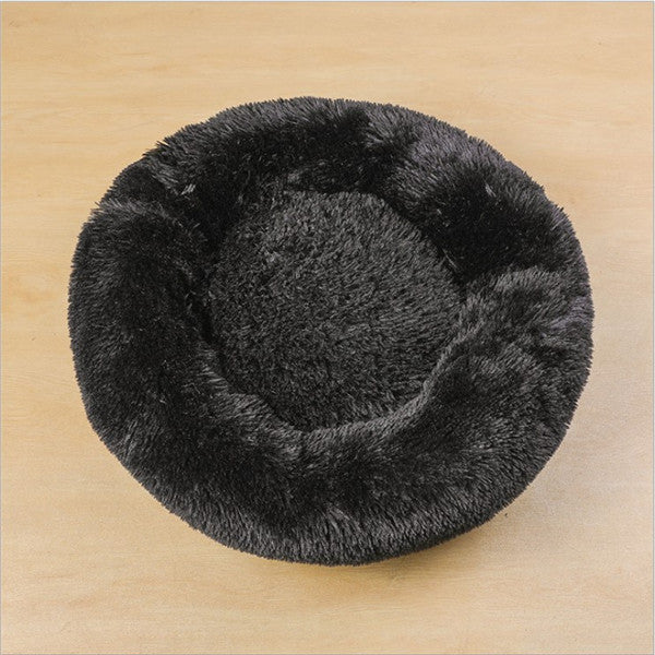 Calming Plush Donut Pet Bed for Small Dogs & Cats