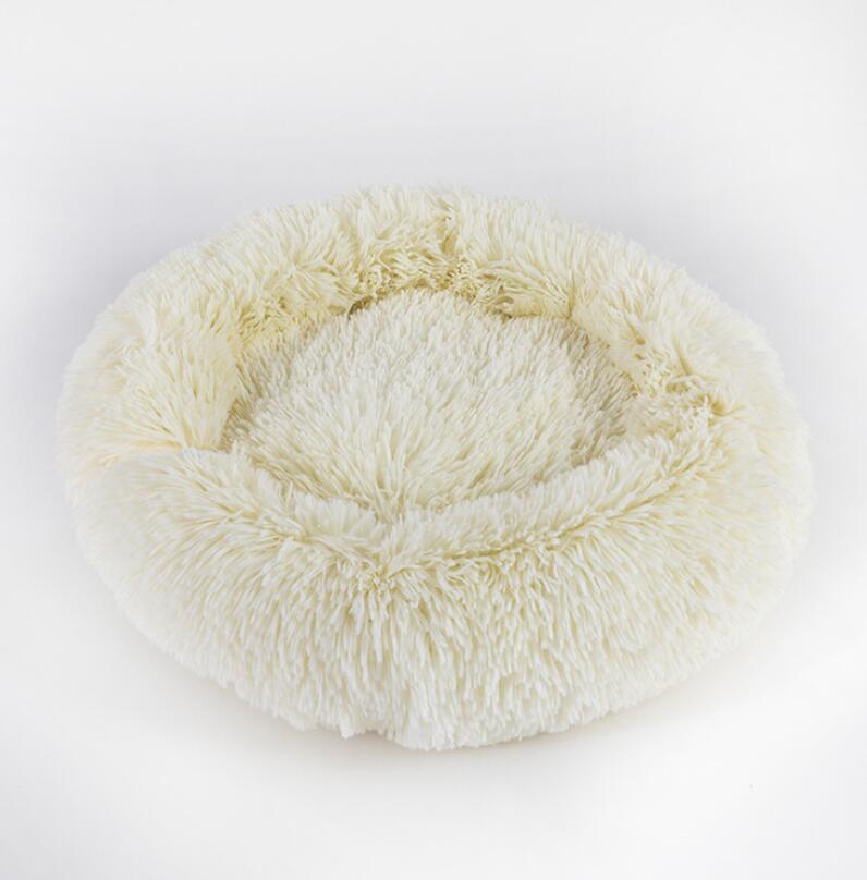 Calming Plush Donut Pet Bed for Small Dogs & Cats