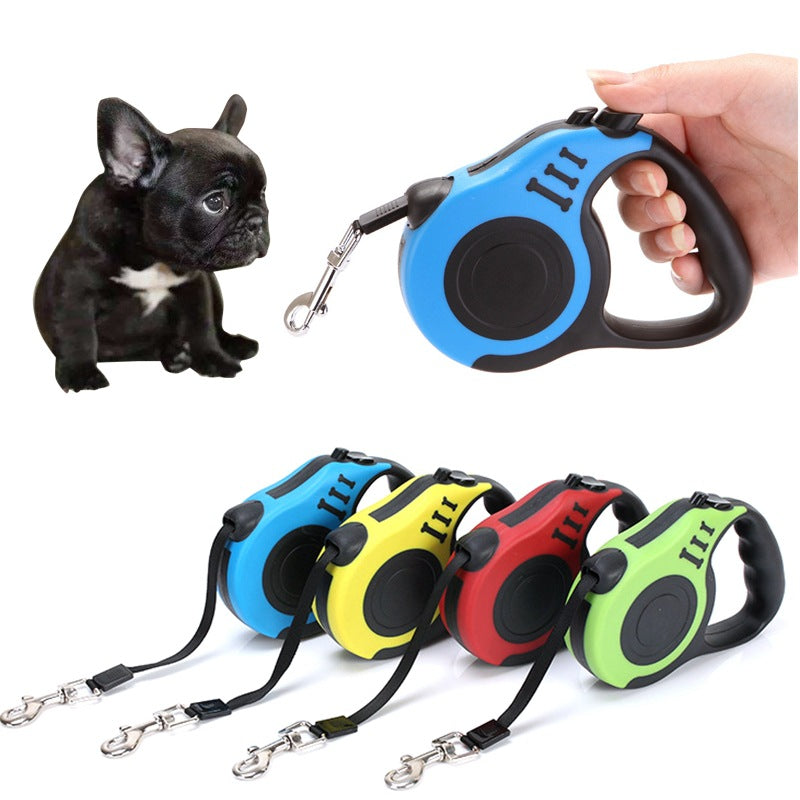 Automatic Retractable Dog Leash with One-Button Lock
