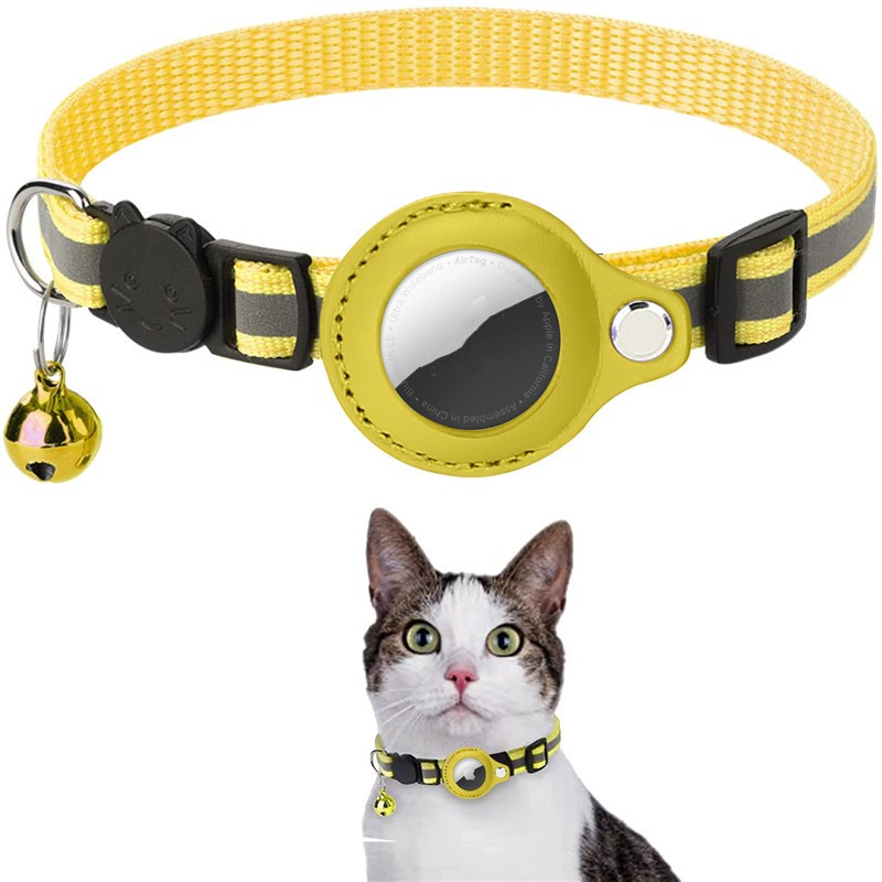 Reflective Pet Collar with Bell & AirTag Holder
