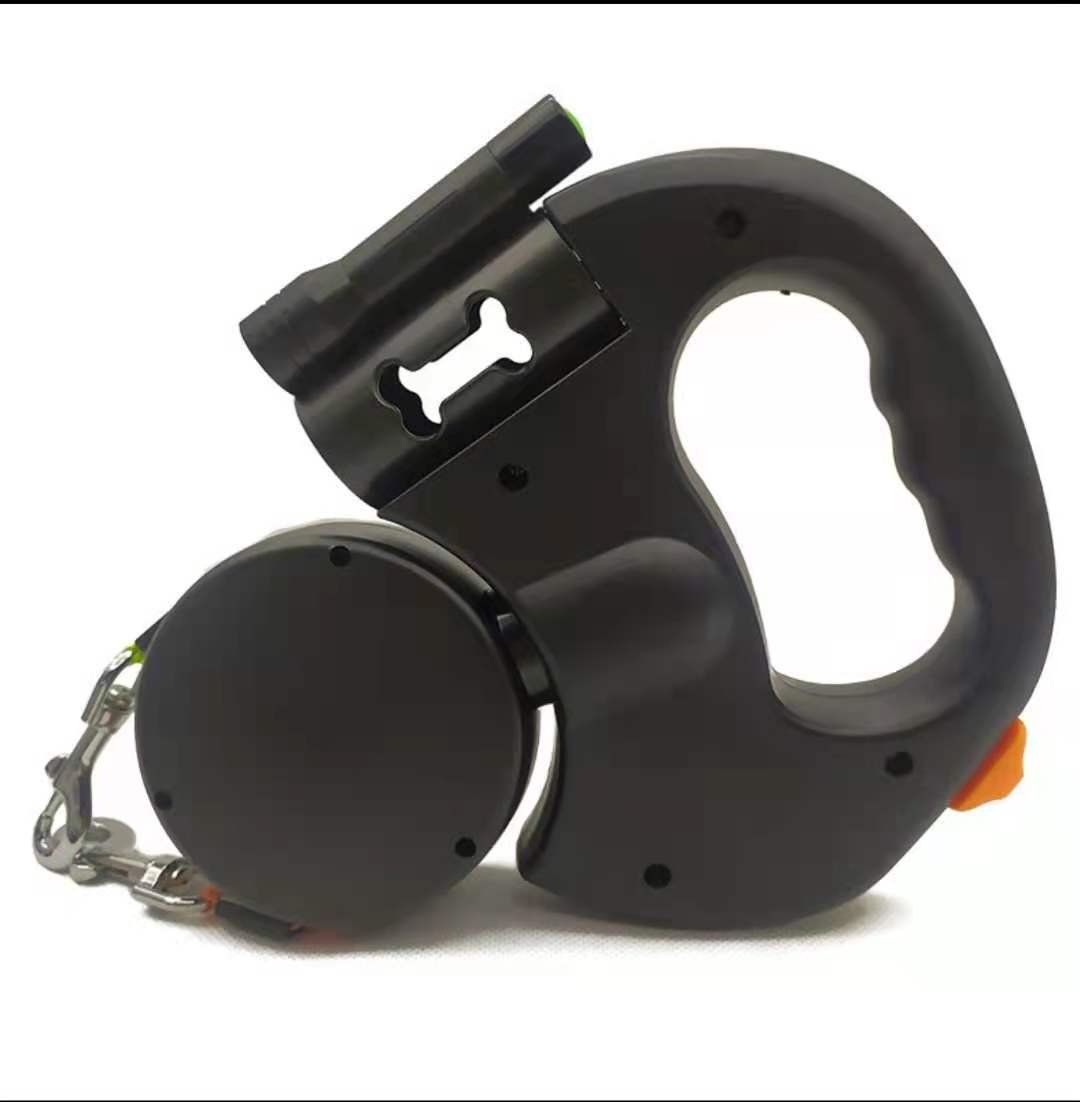 Retractable Dual Dog Leash with Reflective & LED Light Design