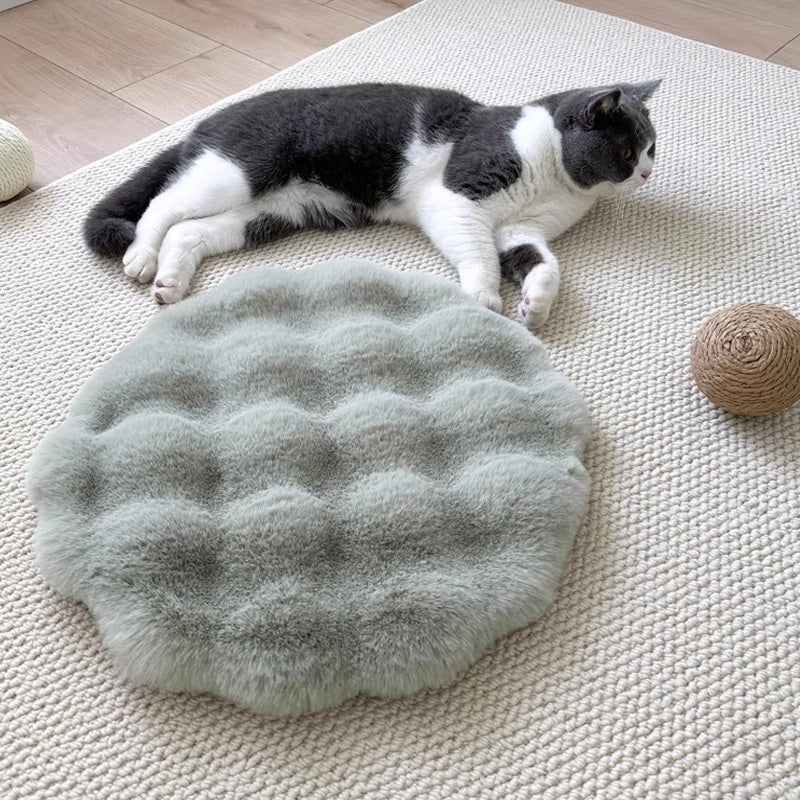 Plush Round Pet Sleeping Mat for Cats & Small Pets