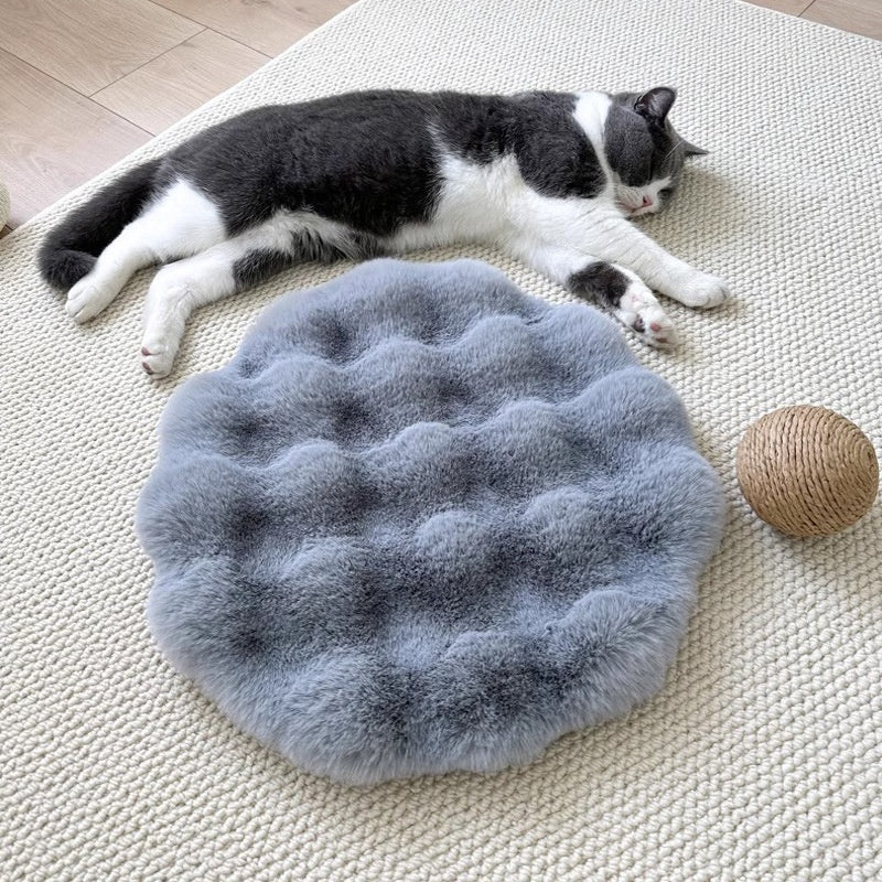 Plush Round Pet Sleeping Mat for Cats & Small Pets