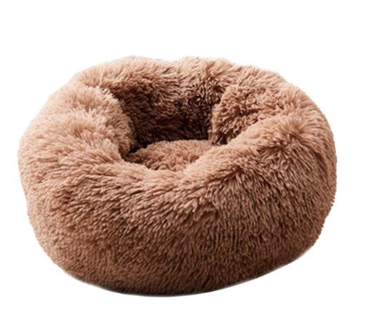 Calming Plush Donut Pet Bed for Small Dogs & Cats