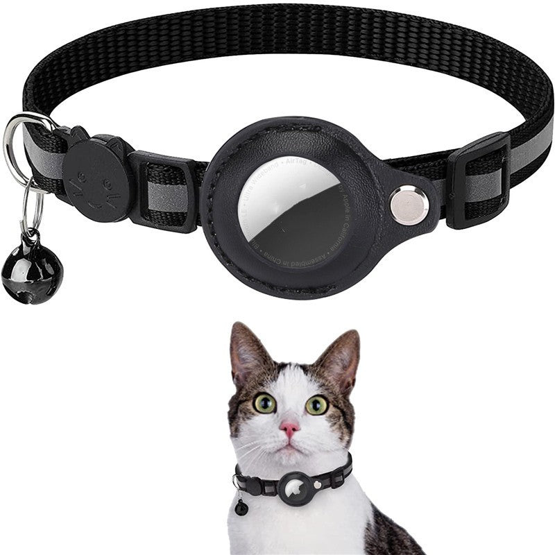 Reflective Pet Collar with Bell & AirTag Holder