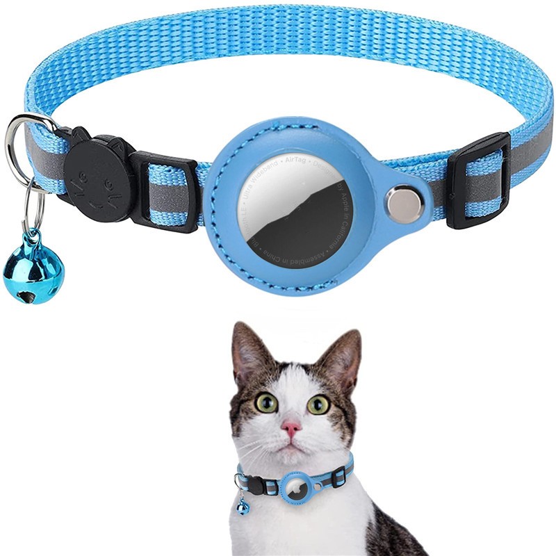 Reflective Pet Collar with Bell & AirTag Holder