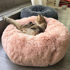 Calming Plush Donut Pet Bed for Small Dogs & Cats