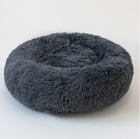 Calming Plush Donut Pet Bed for Small Dogs & Cats
