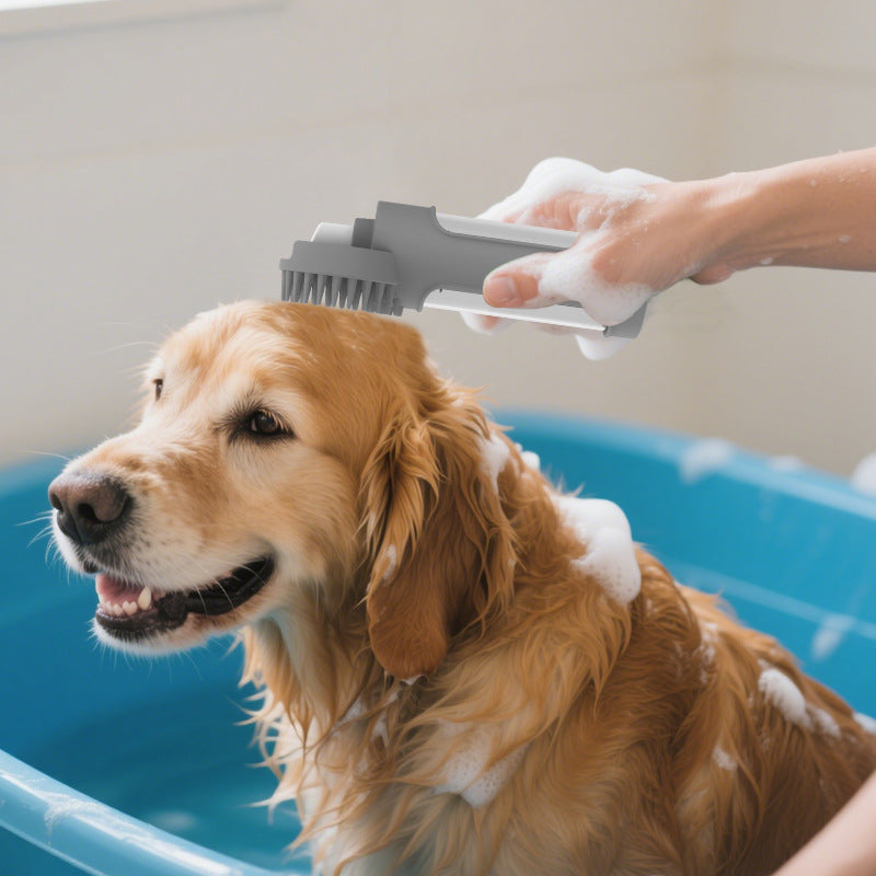 2-in-1 Silicone Pet Bath & Grooming Brush