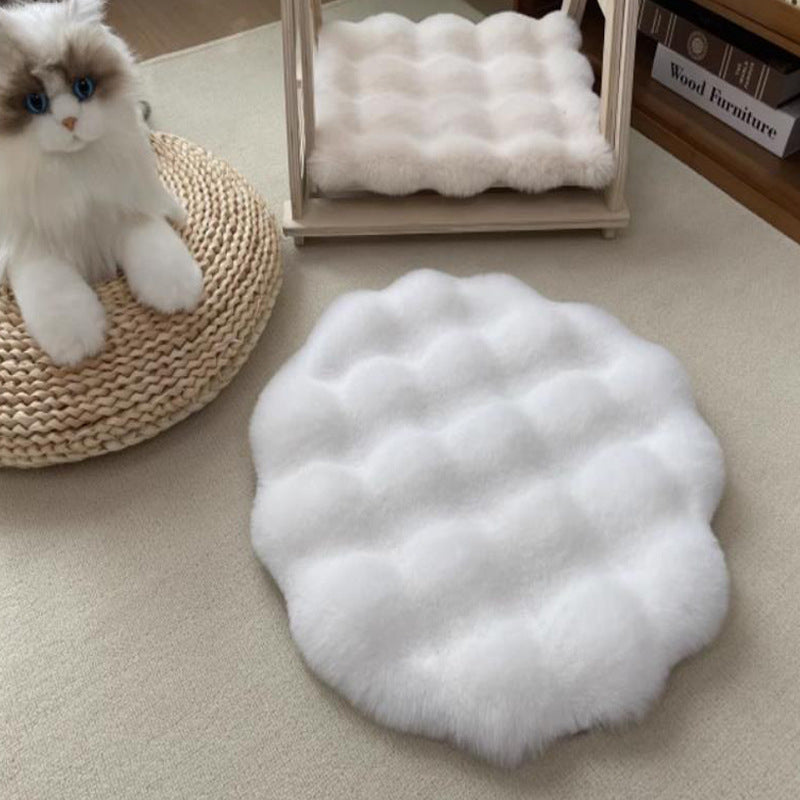 Plush Round Pet Sleeping Mat for Cats & Small Pets