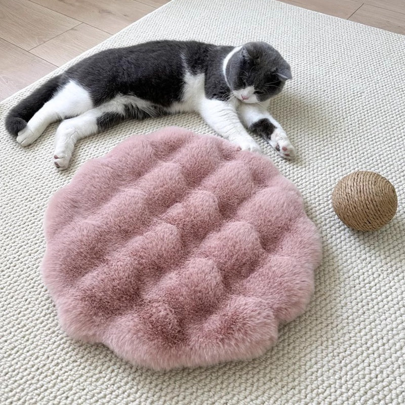 Plush Round Pet Sleeping Mat for Cats & Small Pets